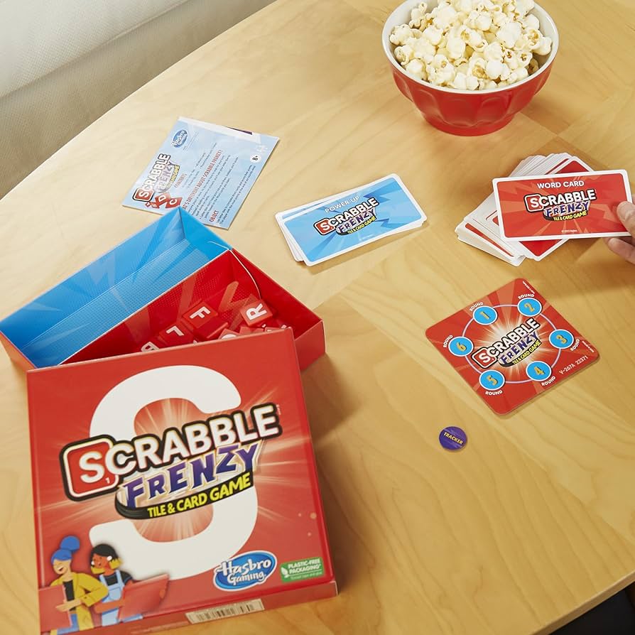 Amazon.com: Scrabble Frenzy Tile and Card Game, Fast-Paced